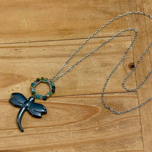 Load image into Gallery viewer, Hematite Dragonfly Necklace (Stainless Steel)