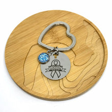 Load image into Gallery viewer, Prostate Cancer Survivor Research Keychain (Stainless Steel)
