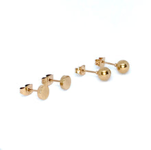 Load image into Gallery viewer, Double Mixed Set of 6mm Minimalist Studs (Stainless Steel)