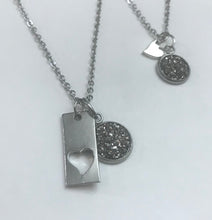 Load image into Gallery viewer, “Elegant Heart” Mother-Daughter Necklace Set (Stainless Steel)