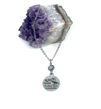 Load image into Gallery viewer, “RAWR! Means I love you in Dinosaur” Birthstone Necklace (Stainless Steel)