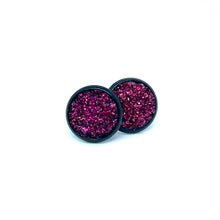 Load image into Gallery viewer, 10mm Sangria Shimmer Druzy Studs
