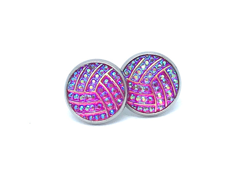 12mm Pink Treble Studs (Stainless Steel)