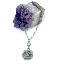 Load image into Gallery viewer, “RAWR! Means I love you in Dinosaur” Birthstone Necklace (Stainless Steel)