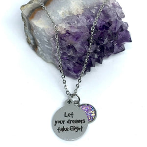 “Let Your Dreams Take Flight” 3-in-1 Necklace (Stainless Steel)