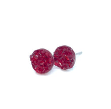Load image into Gallery viewer, 8mm Red Druzy Studs
