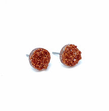 Load image into Gallery viewer, 8mm Pumpkin Spice Latte Druzy Studs
