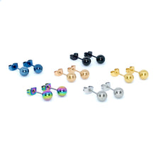 Load image into Gallery viewer, Double Mixed Set of 6mm Minimalist Ball Studs (Stainless Steel)