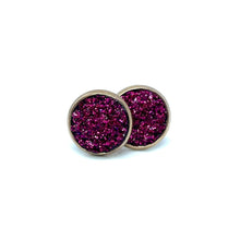Load image into Gallery viewer, 10mm Sangria Shimmer Druzy Studs