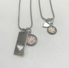 Load image into Gallery viewer, “Elegant Heart” Mother-Daughter Necklace Set (Stainless Steel)