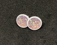 Load image into Gallery viewer, 10mm Light Pink Druzy Studs