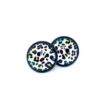 Load image into Gallery viewer, 12mm Harlequin Leopard Print Studs