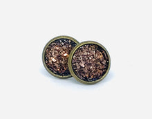 Load image into Gallery viewer, 10mm Chocolate Druzy Studs