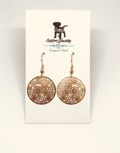 Load image into Gallery viewer, Rose Gold Floral Bouquet Drop Earrings (Surgical Steel)