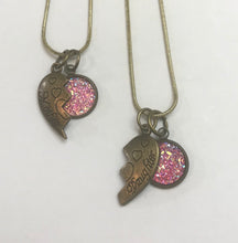 Load image into Gallery viewer, Shared Heart Mother-Daughter Necklace Set (Antique Bronze)