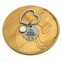 Load image into Gallery viewer, Lung Survivor Research Keychain (Stainless Steel)