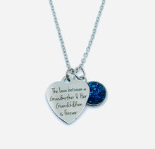 Load image into Gallery viewer, “The Love Between a Grandmother and her Grandchildren is Forever” Necklace (Stainless Steel)