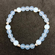 Load image into Gallery viewer, 8mm Aquamarine & Opal Bracelet