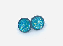 Load image into Gallery viewer, 10mm Lake Blue Druzy Studs
