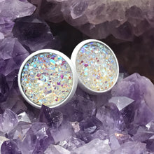 Load image into Gallery viewer, 12mm White Druzy Studs
