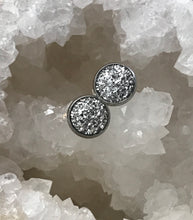 Load image into Gallery viewer, 12mm Silver Druzy Studs