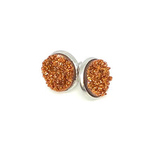 Load image into Gallery viewer, 12mm Pumpkin Spice Latte Druzy Studs