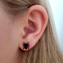 Load image into Gallery viewer, Black Tarantula Studs (Stainless Steel)