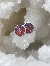 Load image into Gallery viewer, 12mm Raspberry Druzy Studs
