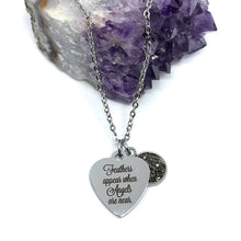 Load image into Gallery viewer, “Feathers Appear When Angels Are Near” 3-in-1 Necklace (Stainless Steel)