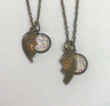 Load image into Gallery viewer, Shared Heart Mother-Daughter Necklace Set (Antique Bronze)