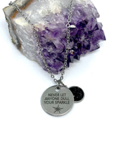 Load image into Gallery viewer, “Never let anyone dull your sparkle” 3-in-1 Necklace (Stainless Steel)
