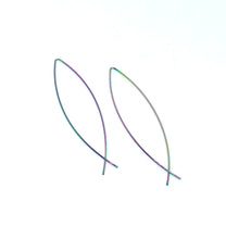 Load image into Gallery viewer, Rainbow Criss Cross Threader Drop Earrings (Stainless Steel)