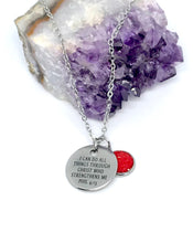 Load image into Gallery viewer, “I Can Do All Things Through Christ Who Strengthens Me” 3-in-1 Necklace (Stainless Steel)
