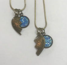 Load image into Gallery viewer, Shared Heart Mother-Daughter Necklace Set (Antique Bronze)