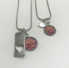 Load image into Gallery viewer, “Elegant Heart” Mother-Daughter Necklace Set (Stainless Steel)