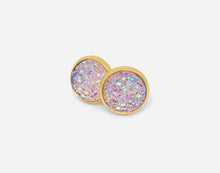 Load image into Gallery viewer, 10mm Light Pink Druzy Studs