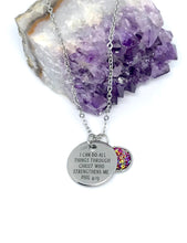 Load image into Gallery viewer, “I Can Do All Things Through Christ Who Strengthens Me” 3-in-1 Necklace (Stainless Steel)
