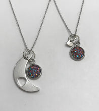 Load image into Gallery viewer, “Love You to the Moon and Back” Mother-Daughter Necklace Set (Stainless Steel)