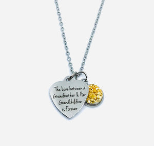 “The Love Between a Grandmother and her Grandchildren is Forever” Necklace (Stainless Steel)