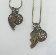 Load image into Gallery viewer, Shared Heart Mother-Daughter Necklace Set (Antique Bronze)