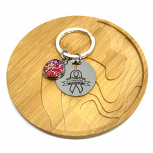 Load image into Gallery viewer, Uterine Cancer Survivor Research Keychain (Stainless Steel)