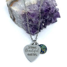 Load image into Gallery viewer, "Strong Beautiful Worthy" 3-in-1 Necklace (Stainless Steel)