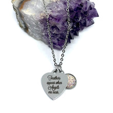 Load image into Gallery viewer, “Feathers Appear When Angels Are Near” 3-in-1 Necklace (Stainless Steel)
