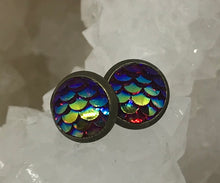 Load image into Gallery viewer, 8mm Pink Mermaid Studs
