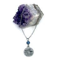 Load image into Gallery viewer, “RAWR! Means I love you in Dinosaur” Birthstone Necklace (Stainless Steel)