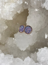 Load image into Gallery viewer, 8mm Purple Druzy Studs