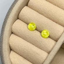 Load image into Gallery viewer, 6mm Yellow Faux Opal Studs