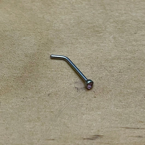 Alexandrite Crystal L-Shaped Nose Stud (Surgical Steel)