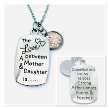 Load image into Gallery viewer, “The Love Between a Mother and Daughter is...” 3-in-1 Necklace (Stainless Steel)