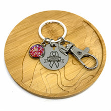 Load image into Gallery viewer, Uterine Cancer Survivor Research Keychain (Stainless Steel)